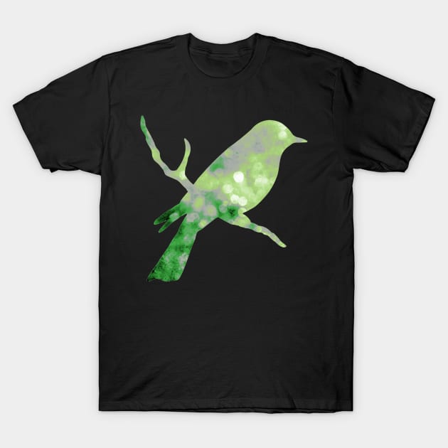 Aromantic Pride Bird Silhouette T-Shirt by VernenInk